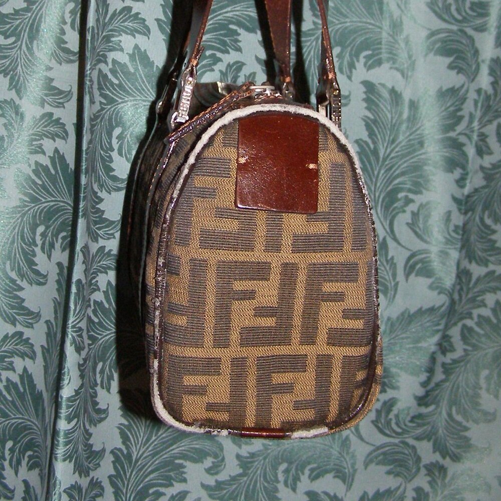 FENDI Zucca Small bag Top handle Satchel AUTHENTIC - Picture 5 of 13